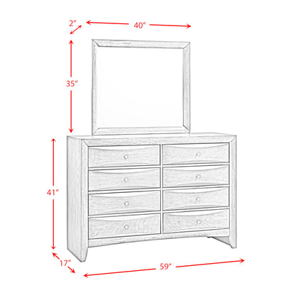Emily - Dresser & Mirror Set - Weathered Gray