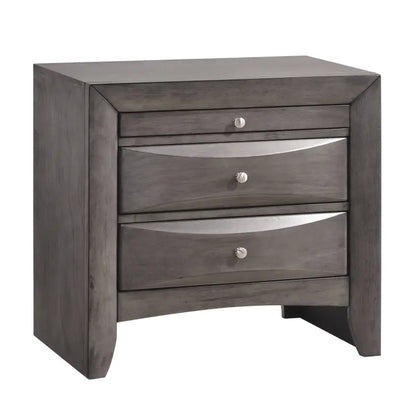 Emily - Nightstand - Weathered Gray
