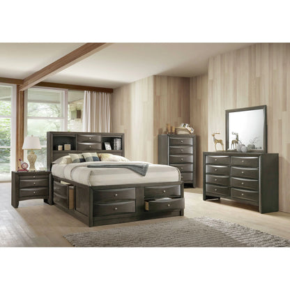 Emily - King Storage Bed - Dark Gray