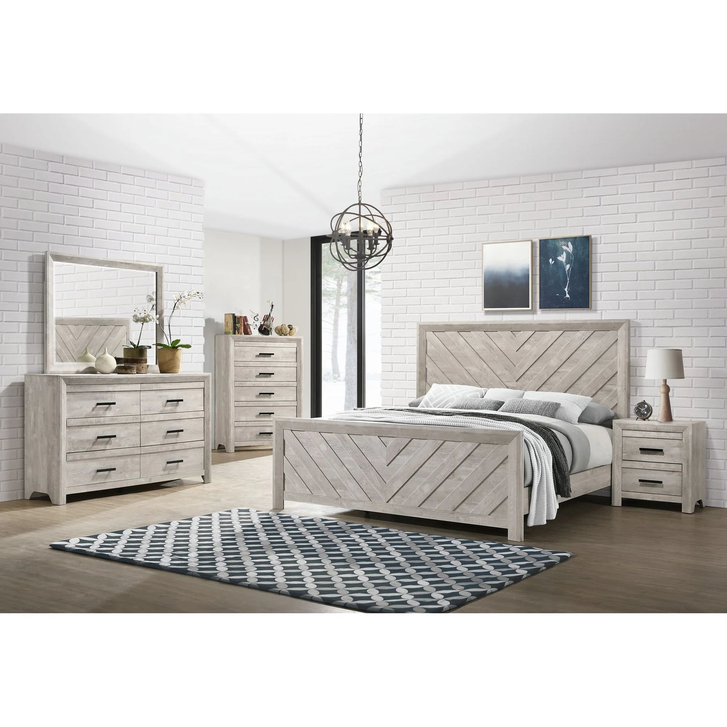 Ellen - King Bed - White
