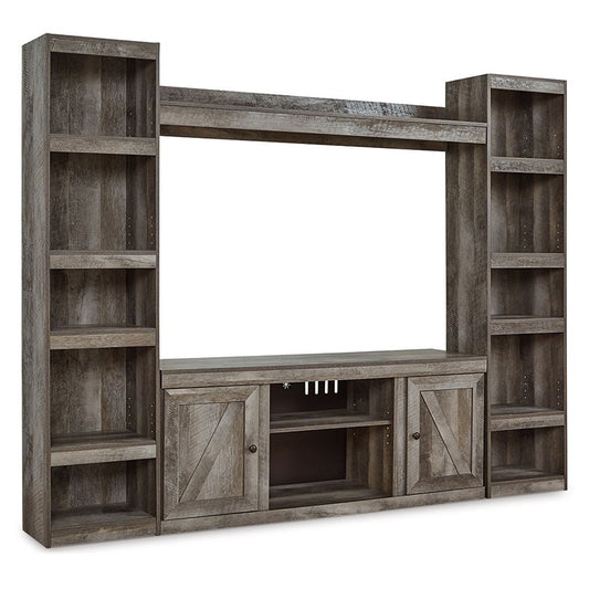 Wynnlow - Gray - 4-Piece Entertainment Center With LG TV Stand W/Fireplace Option