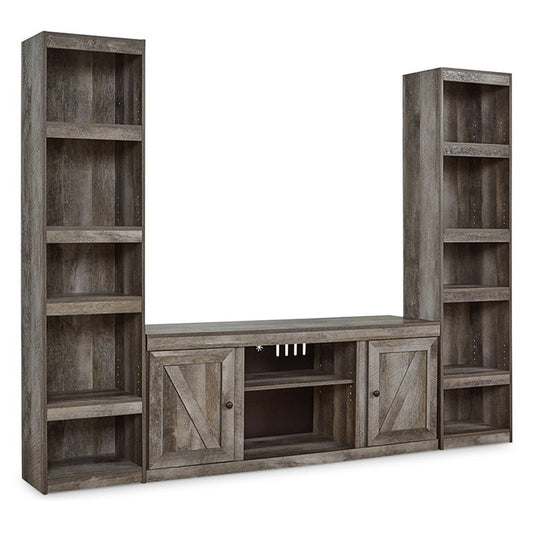 Wynnlow - Gray - 3-Piece Entertainment Center