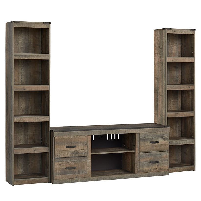 Trinell - Brown - 3-Piece Entertainment Center