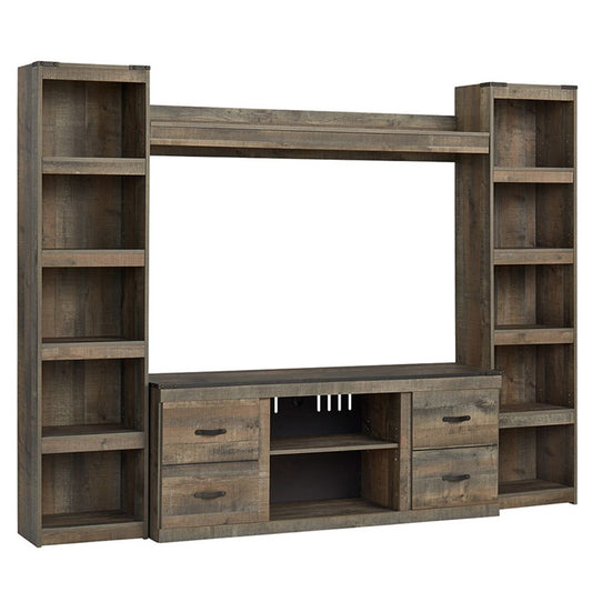 Trinell - Brown - 4-Piece Entertainment Center With 60" TV Stand W/Fireplace Option