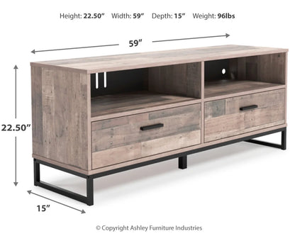 Neilsville - Light Brown - Medium TV Stand - Vinyl-Wrapped