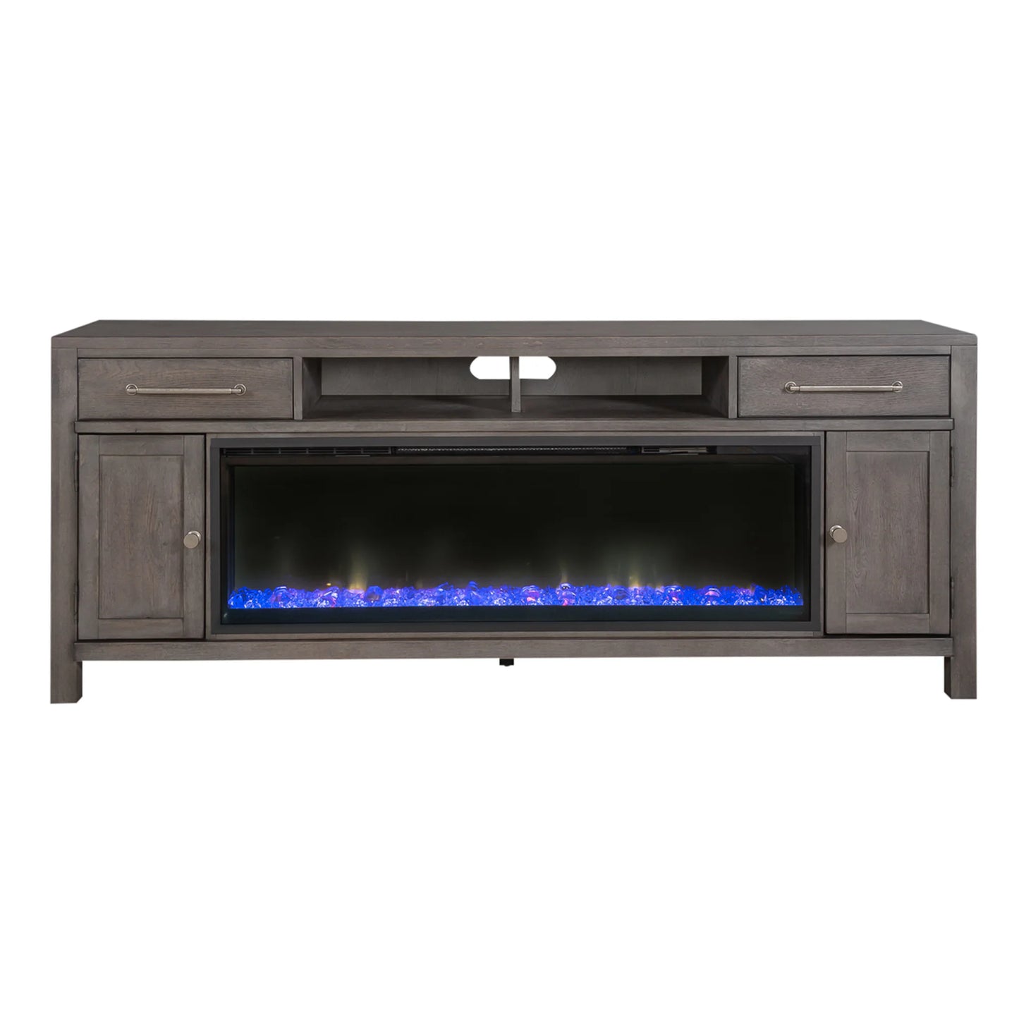 Modern Farmhouse - 78" Fireplace TV Console - Dusty Charcoal