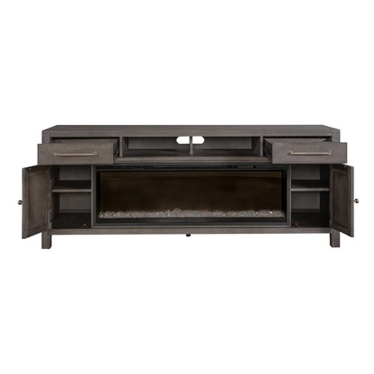 Modern Farmhouse - 78" Fireplace TV Console - Dusty Charcoal