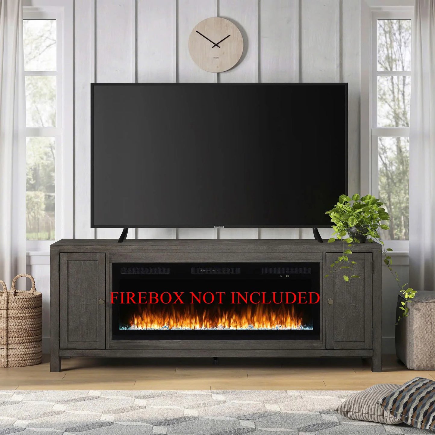 Fireplace TV Consoles - 78" Fireplace TV Console FTS - Dark Brown