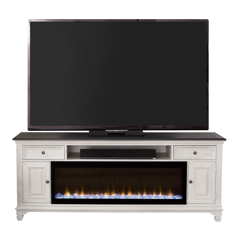 Allyson Park - 80" Fireplace TV Console - White