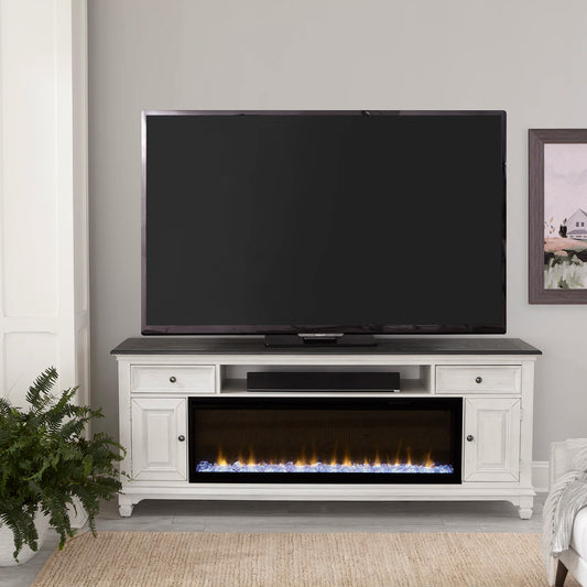 Fireplace TV Consoles - 82" Fireplace TV Console - White