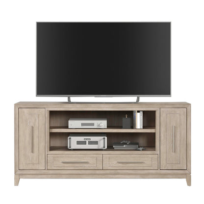 Fireplace TV Consoles - 80" Fireplace TV Console - Light Brown