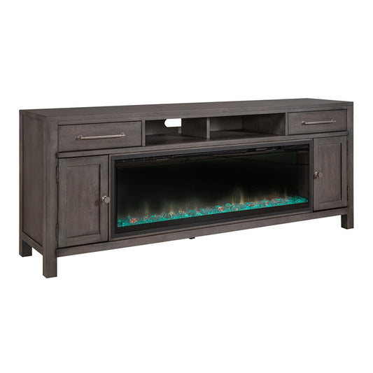 Modern Farmhouse - 78" Console With Fire - Dark Gray