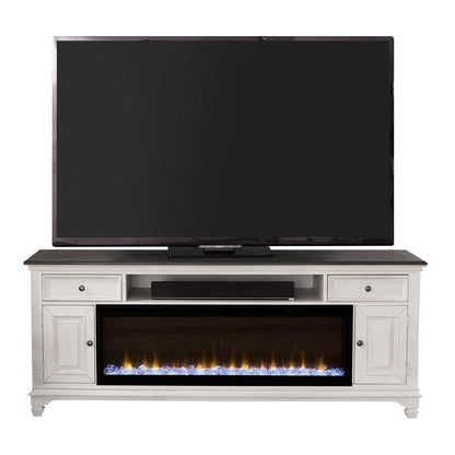 Allyson Park - 80" Console With Fire - White