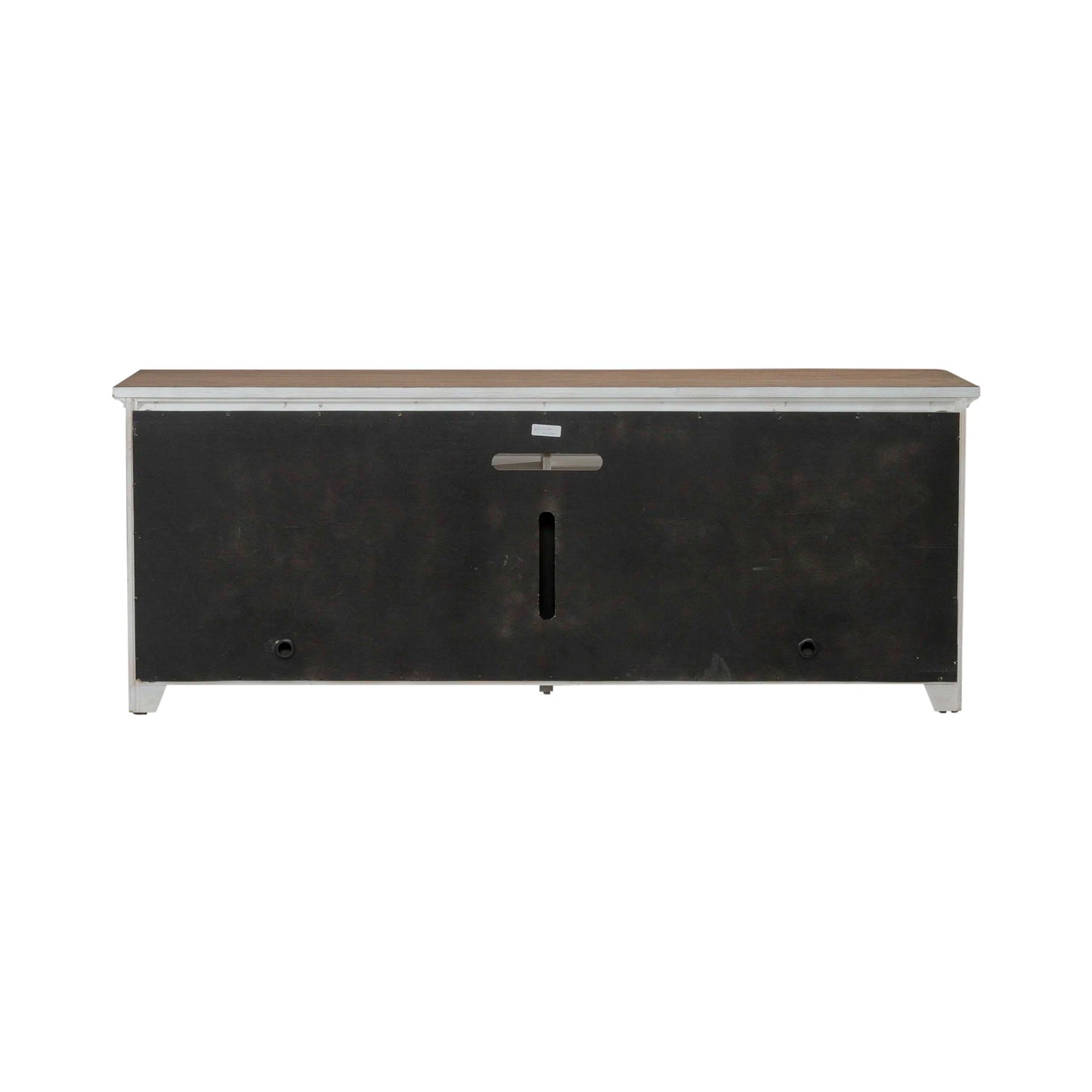 79" Console With Fire - Medium Brown