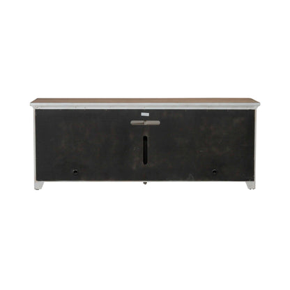 79" Console With Fire - Medium Brown