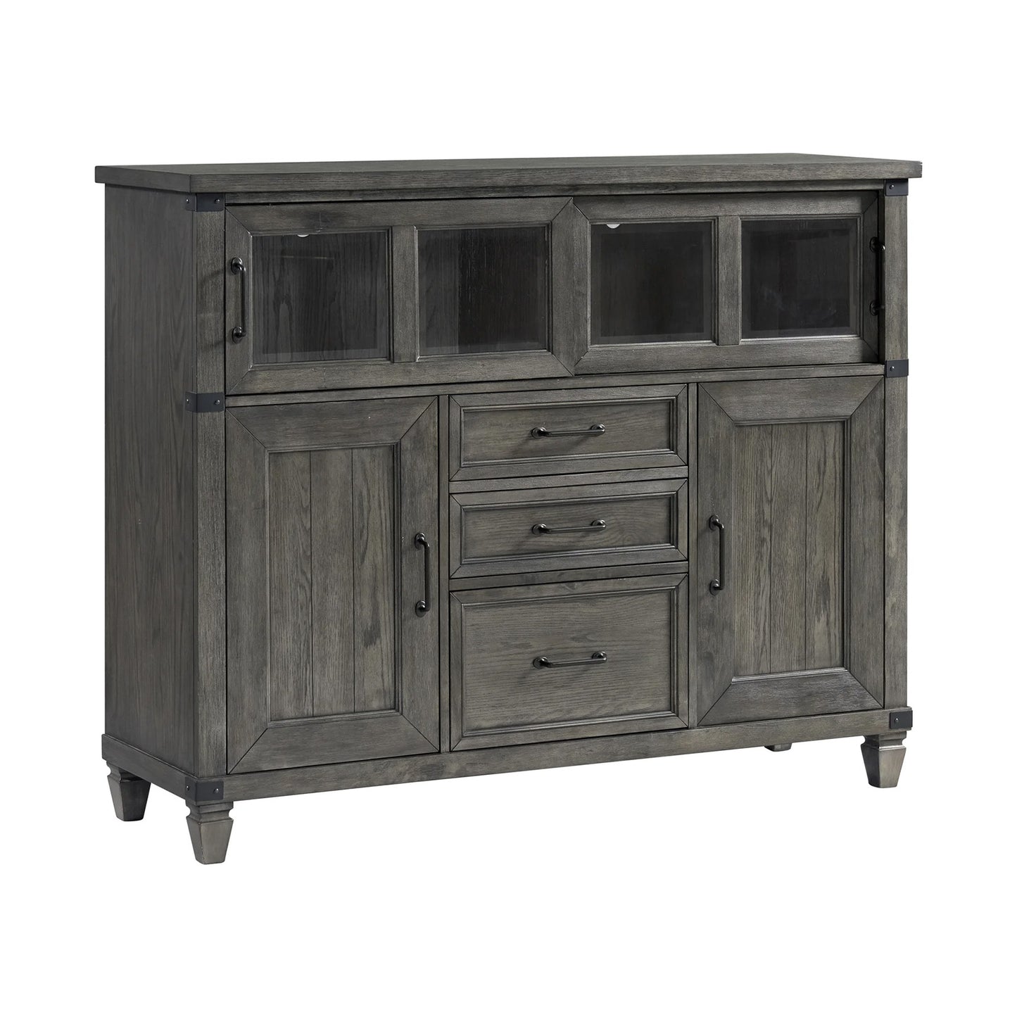 Foundry - Sliding Door Cabinet - Brushed Pewter