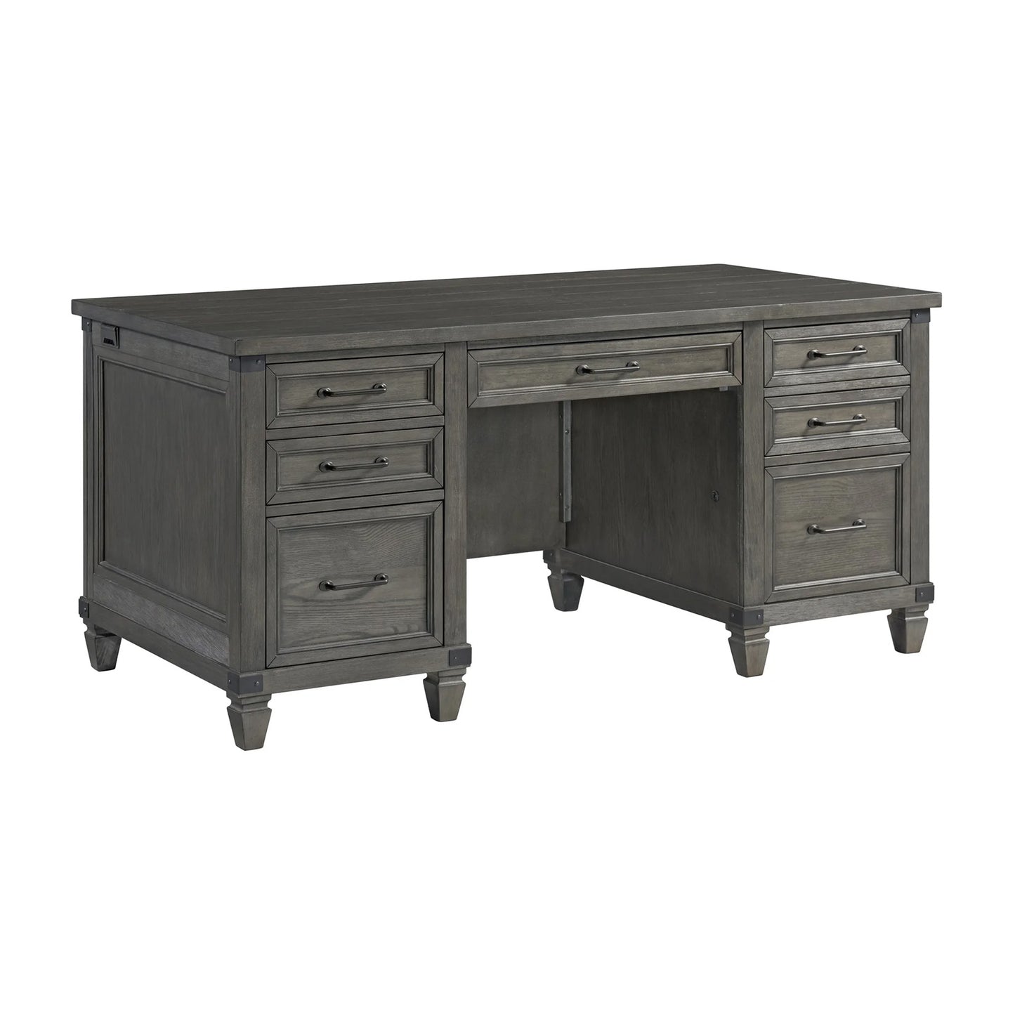 Foundry - Executive Desk - Brushed Pewter