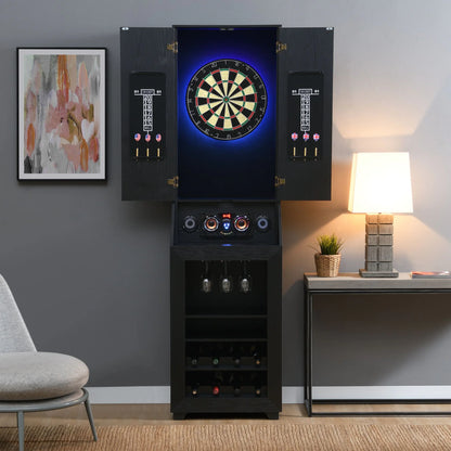 Hurricanes - Dartboard Cabinet With Speaker And LED - Black