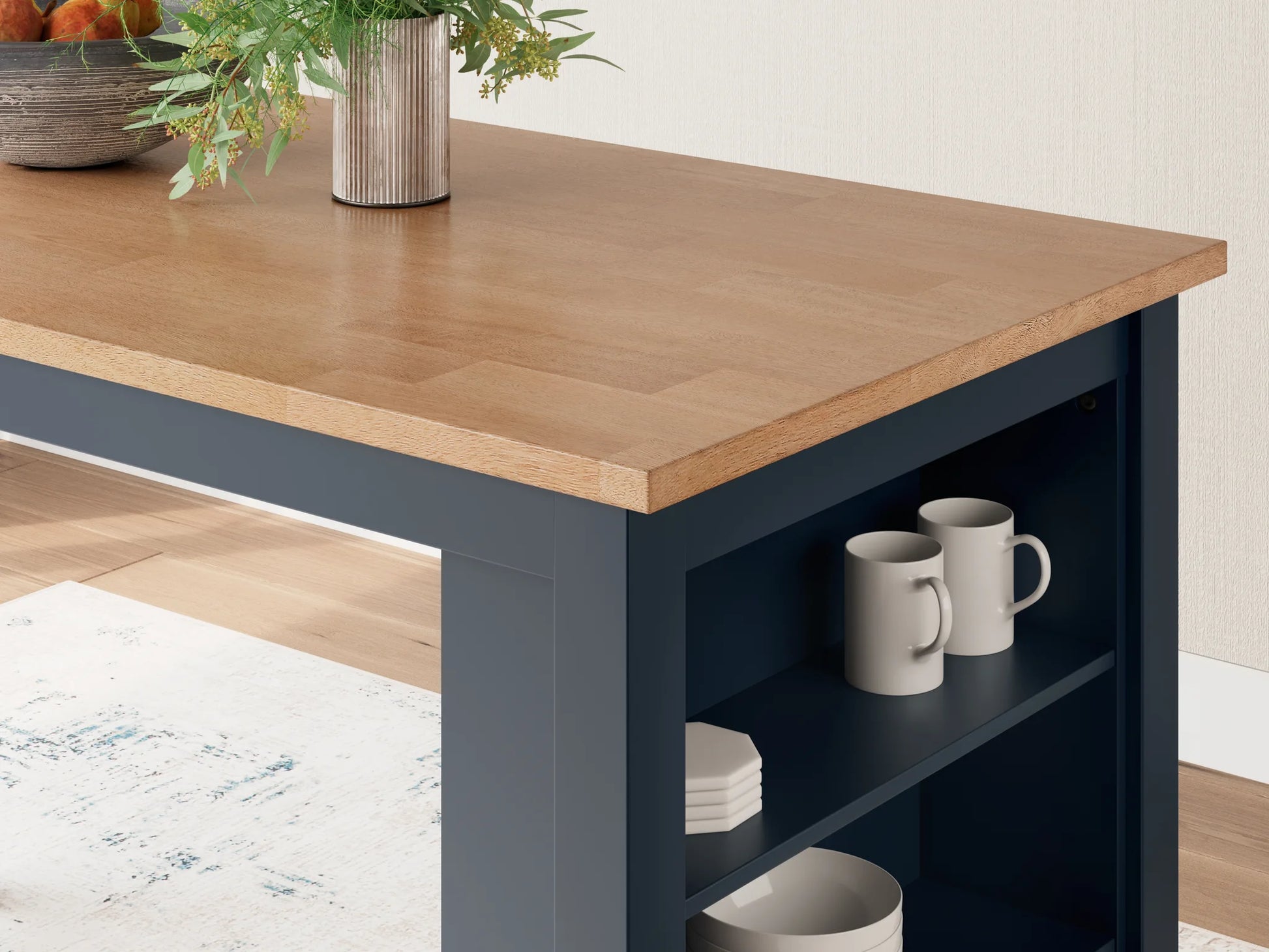 Gesthaven - Natural / Blue - Rectangular Dining Room Counter Table 8