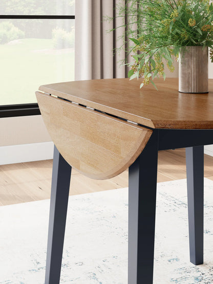 Gesthaven - Natural / Blue - Round Dining Room Drop Leaf Table 5