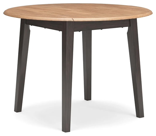 Gesthaven - Natural / Brown - Round Dining Room Drop Leaf Table