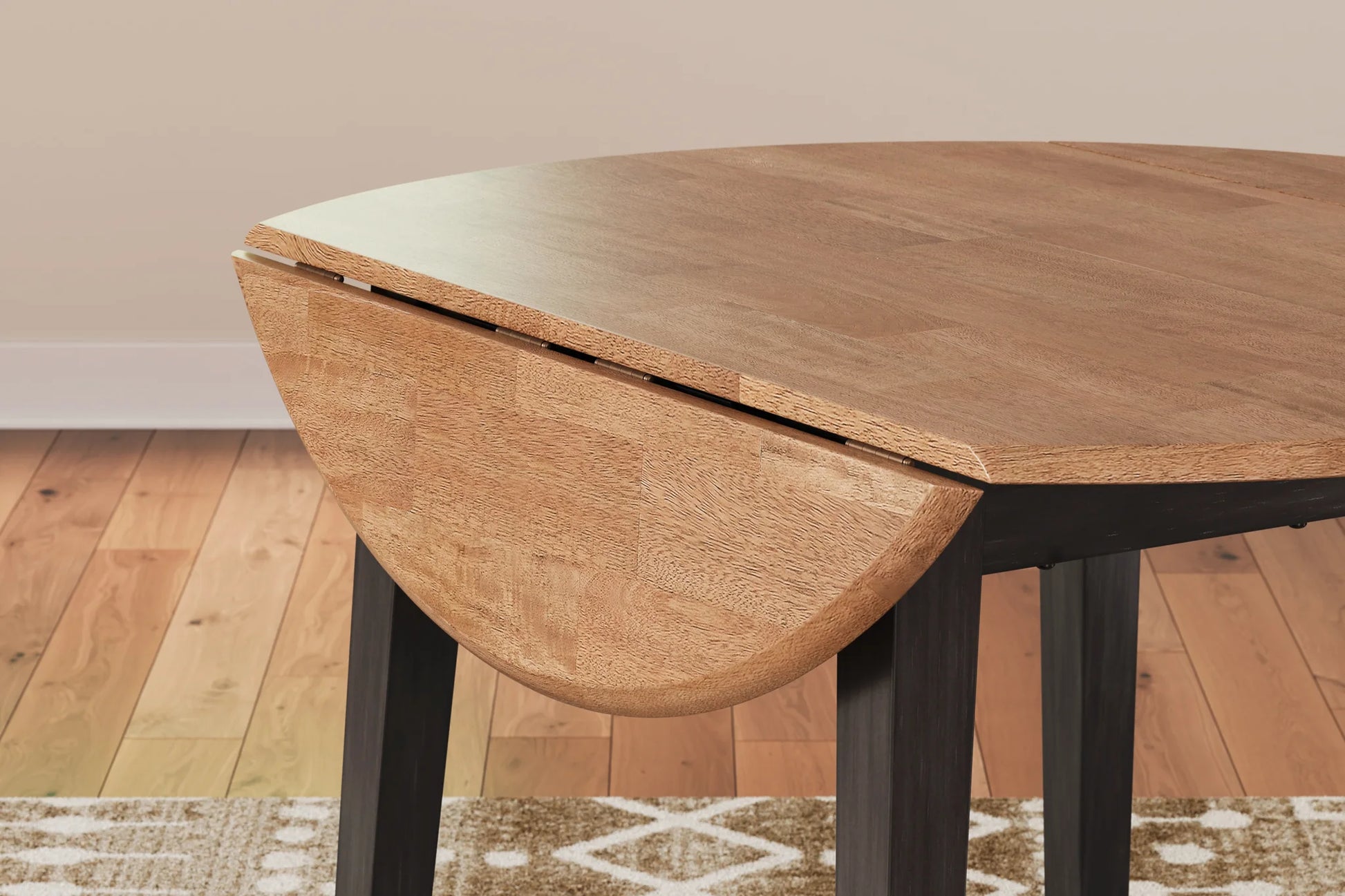 Gesthaven - Natural / Brown - Round Dining Room Drop Leaf Table 4