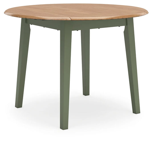 Gesthaven - Natural / Green - Round Dining Room Drop Leaf Table