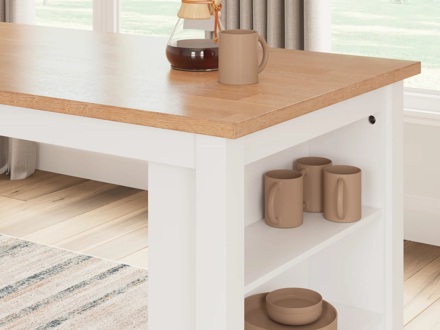 Gesthaven - Natural / White - Rectangular Dining Room Counter Table 8