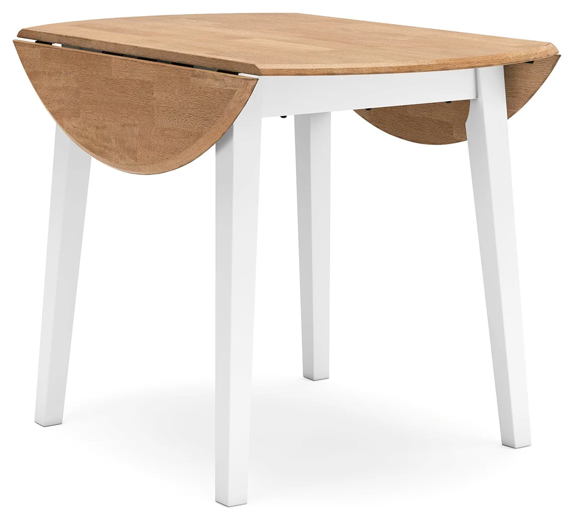 Gesthaven - Natural / White - Round Dining Room Drop Leaf Table 2