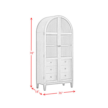 Portico - Display Cabinet - Brown Oak