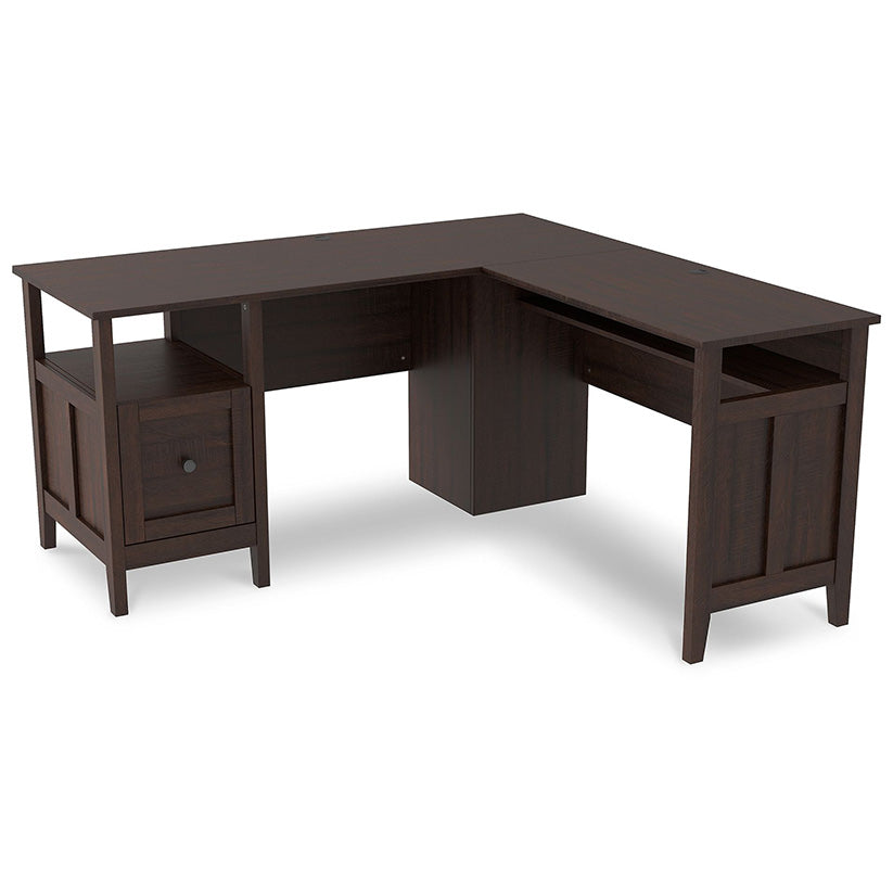 Camiburg - Warm Brown - 2-Piece Home Office Desk