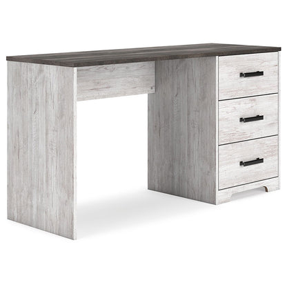 Shawburn - White / Dark Charcoal Gray - Home Office Desk