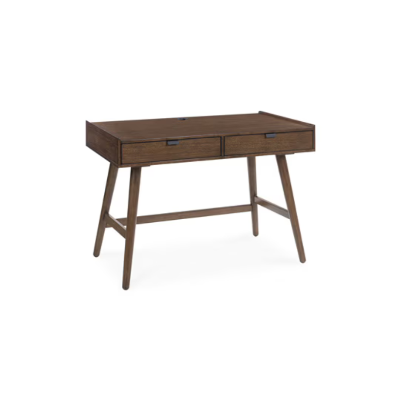 Lyncott - Home Office Desk With 2 Drawers - Brown