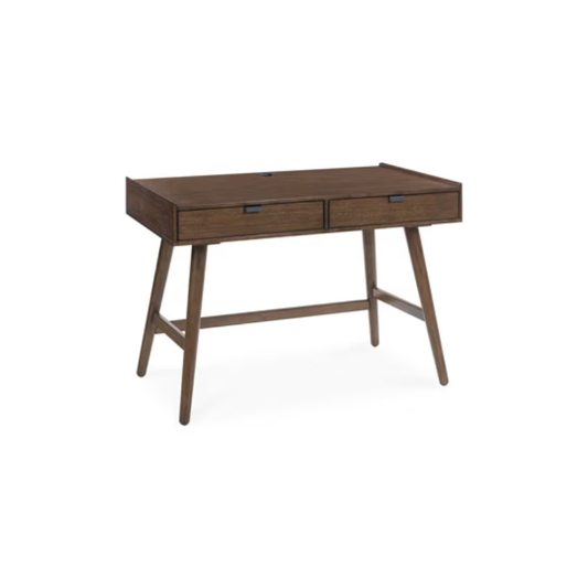 Lyncott - Home Office Desk With 2 Drawers - Brown