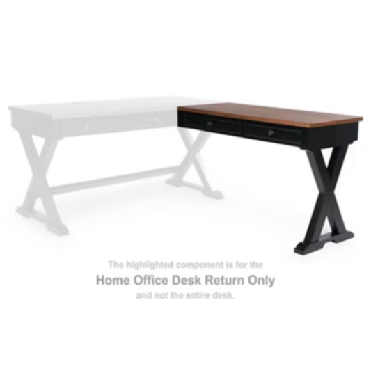 Wildenauer - Brown / Black - Home Office Desk Return