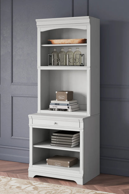 Kanwyn - Whitewash - Bookcase With Door Hutch