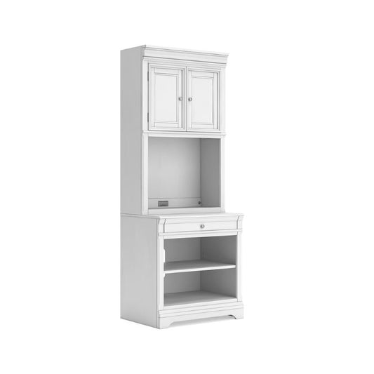 Kanwyn - Whitewash - Bookcase With Door Hutch