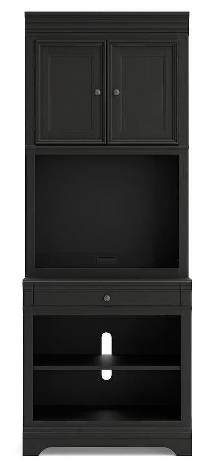 Beckincreek - Black - Bookcase With Door Hutch