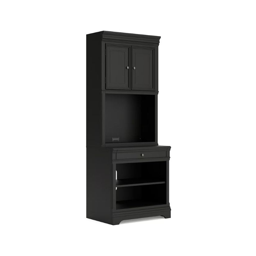 Beckincreek - Black - Bookcase With Door Hutch