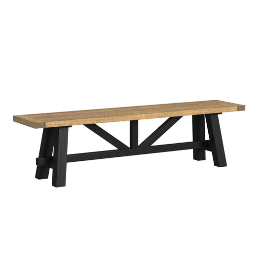 Hendricks - Dining Bench - Rustic Wheat / Raven