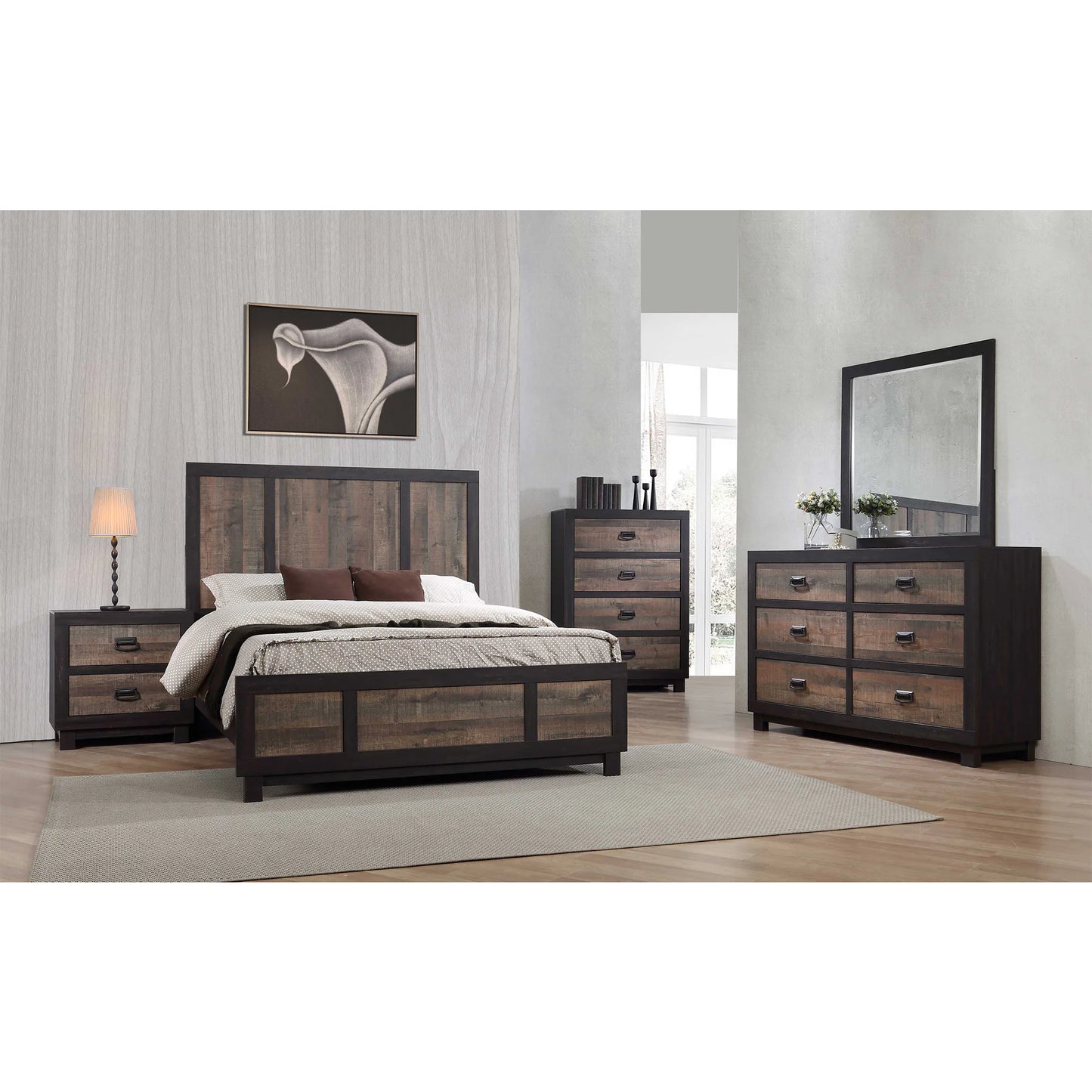 Harlington - Queen Panel Bed - Dark Chocolate