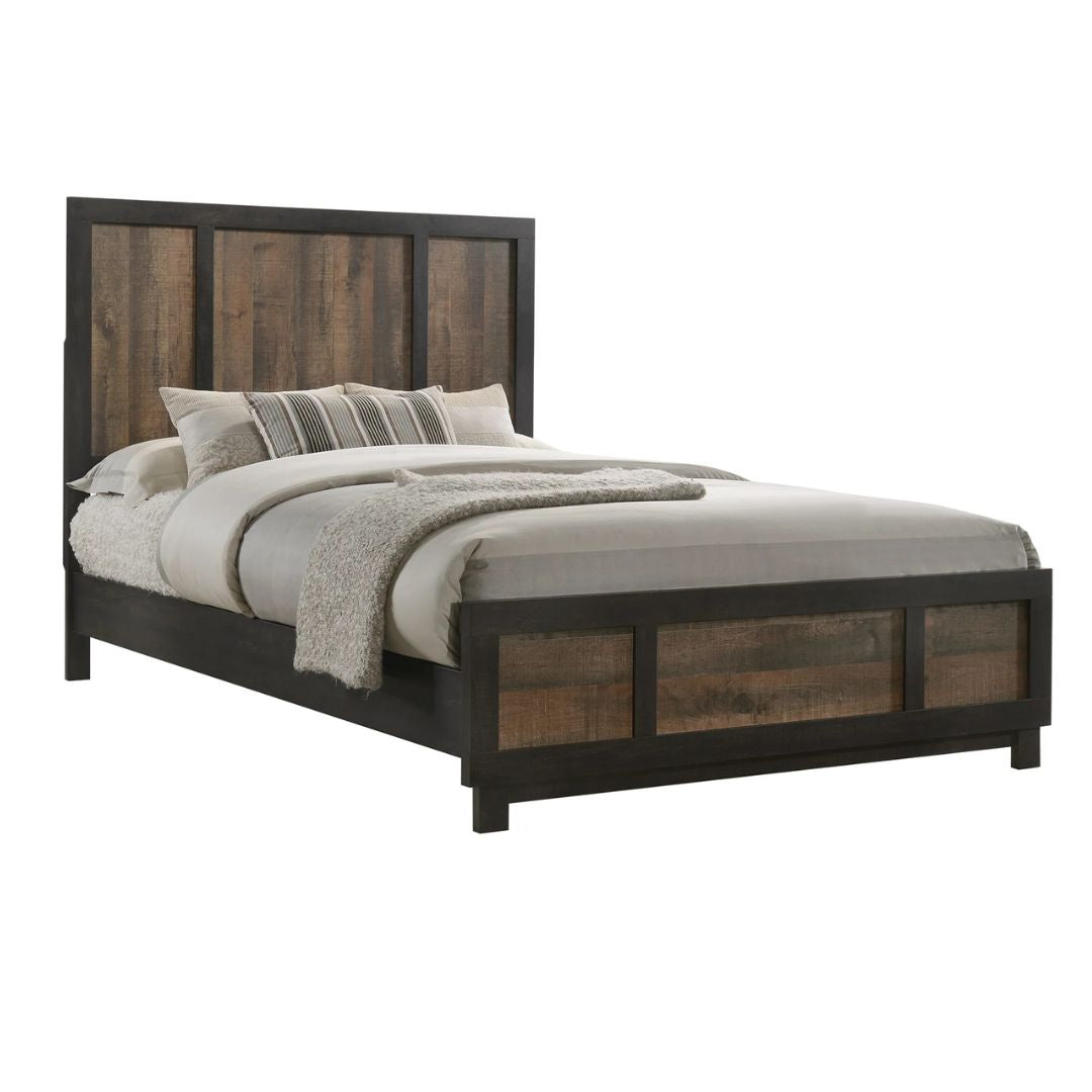Harlington - Queen Panel Bed - Dark Chocolate