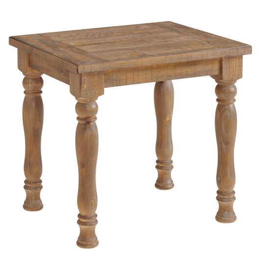 Highland - End Table With Turned Legs - Sandwash