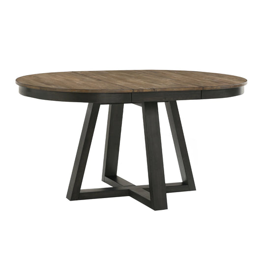 Harper - Round Dining Table - Brushed Brown / Pecan