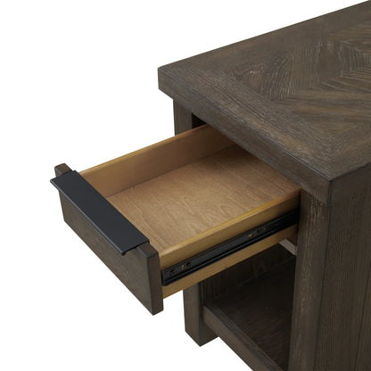 Hearst - Chairside Table - Reclaimed Chevron