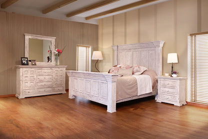 Terra White - Queen Bed - White