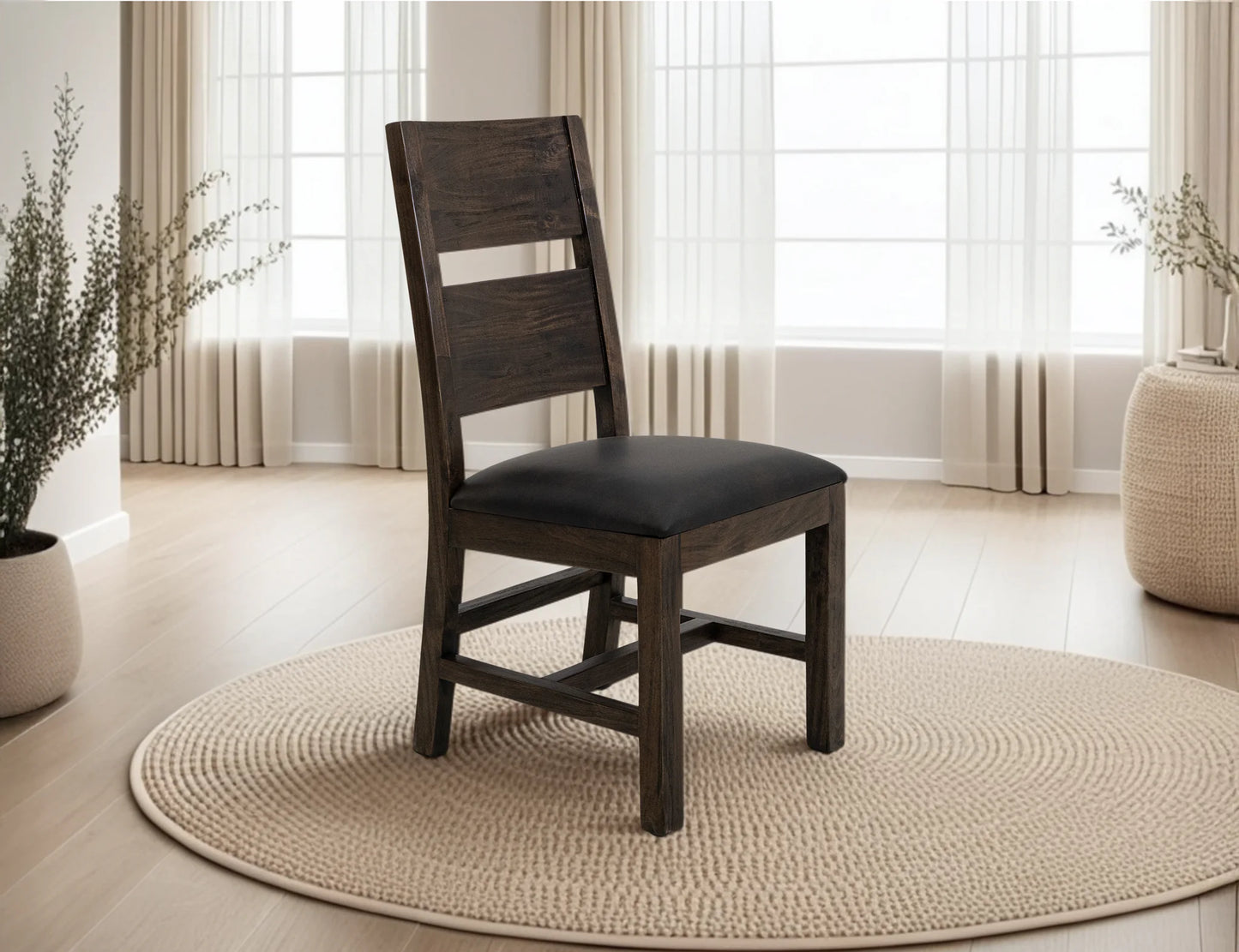 Dark Teak - Chair (Set of 2) - Oil Black
