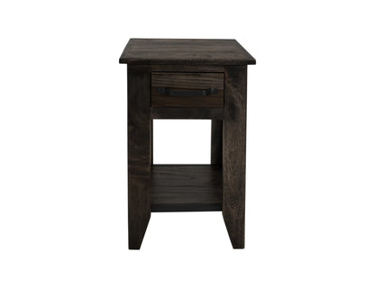 Dark Teak - Chairside Table - Oil Black