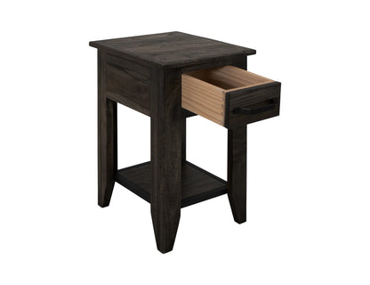 Dark Teak - Chairside Table - Oil Black
