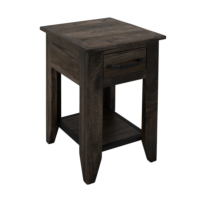 Dark Teak - Chairside Table - Oil Black